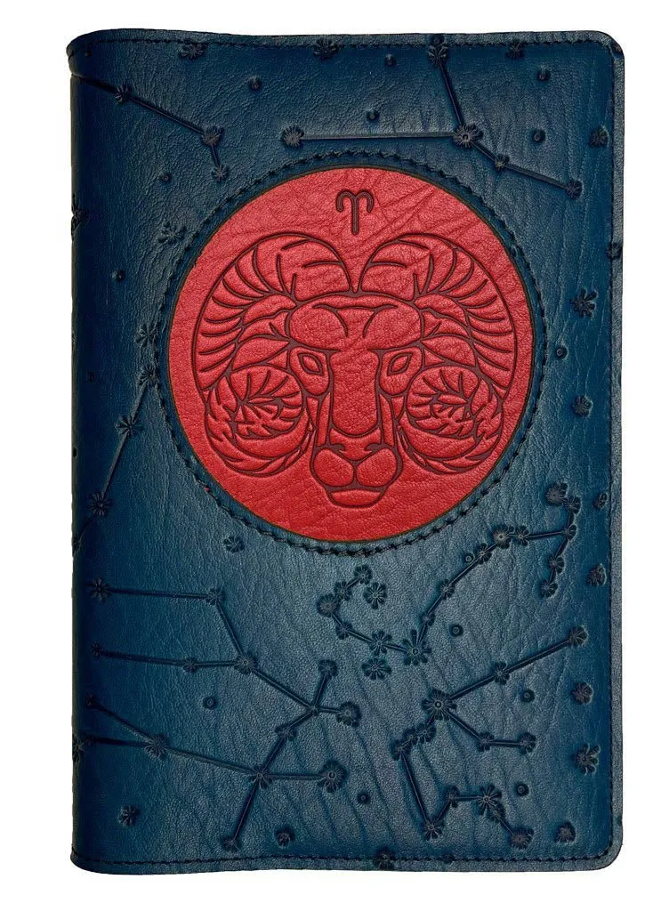 Refillable Leather Journal, Zodiac Icon, Aries