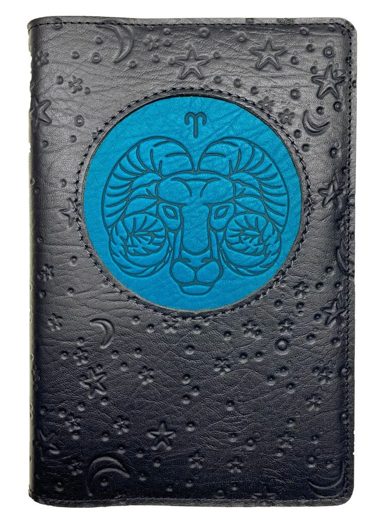 Refillable Leather Journal, Zodiac Icon, Aries