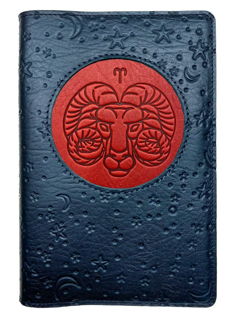 Refillable Leather Journal, Zodiac Icon, Aries