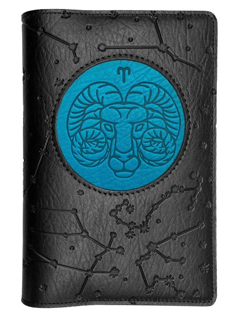 Refillable Leather Journal, Zodiac Icon, Aries