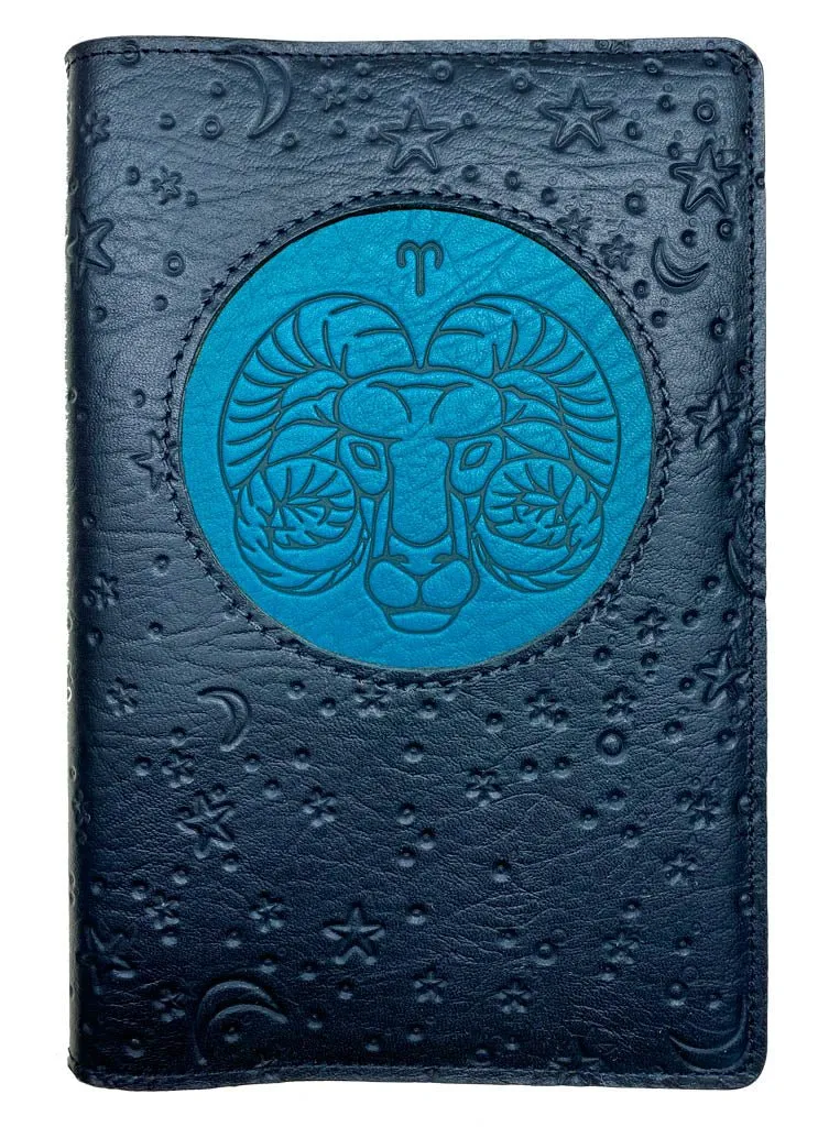 Refillable Leather Journal, Zodiac Icon, Aries