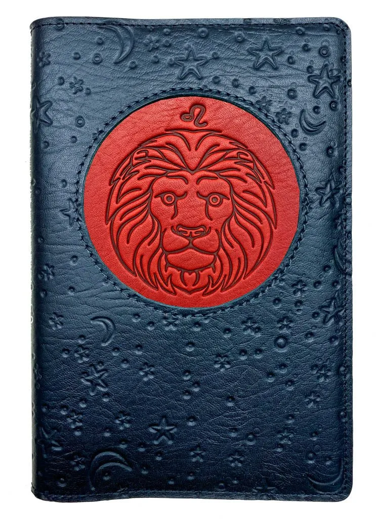 Refillable Leather Journal, Zodiac Icon, Leo