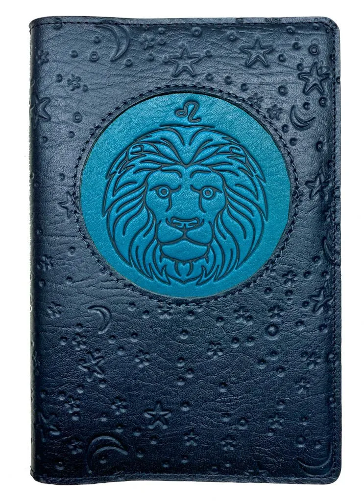 Refillable Leather Journal, Zodiac Icon, Leo