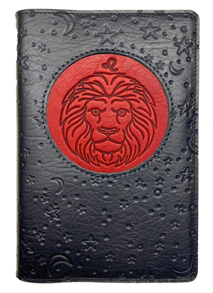 Refillable Leather Journal, Zodiac Icon, Leo