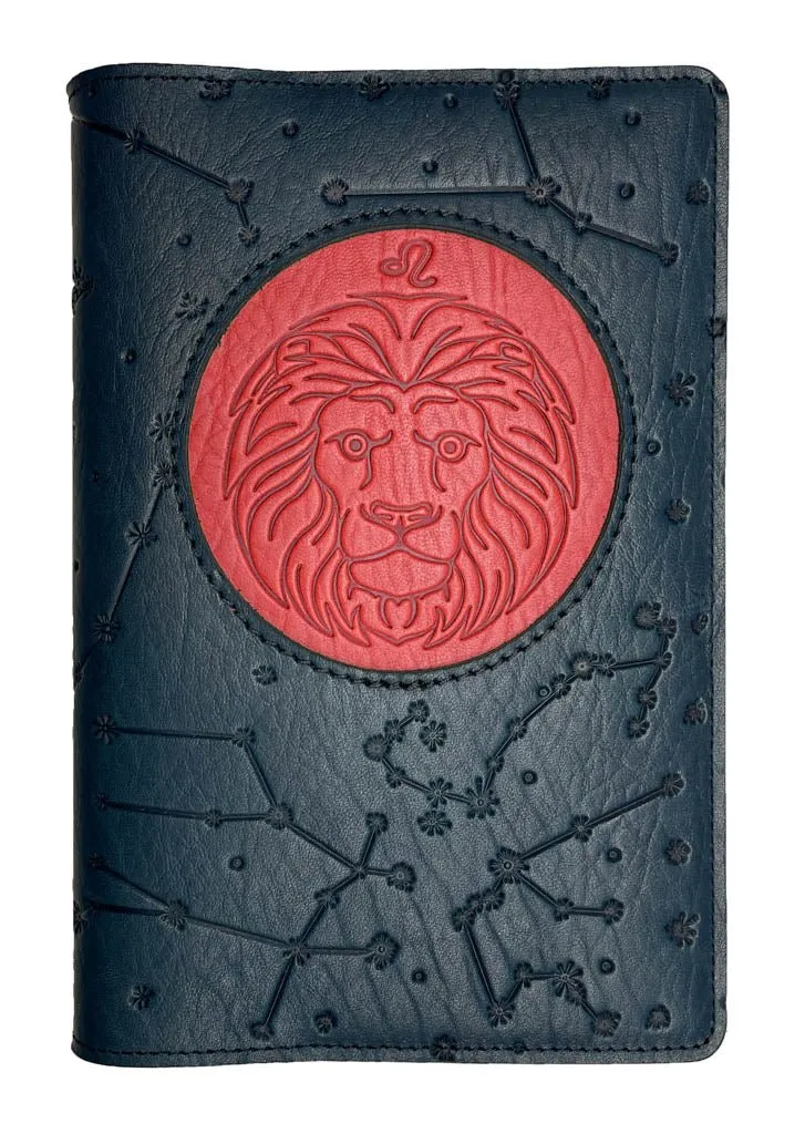 Refillable Leather Journal, Zodiac Icon, Leo