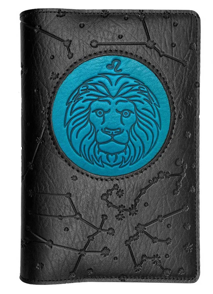 Refillable Leather Journal, Zodiac Icon, Leo