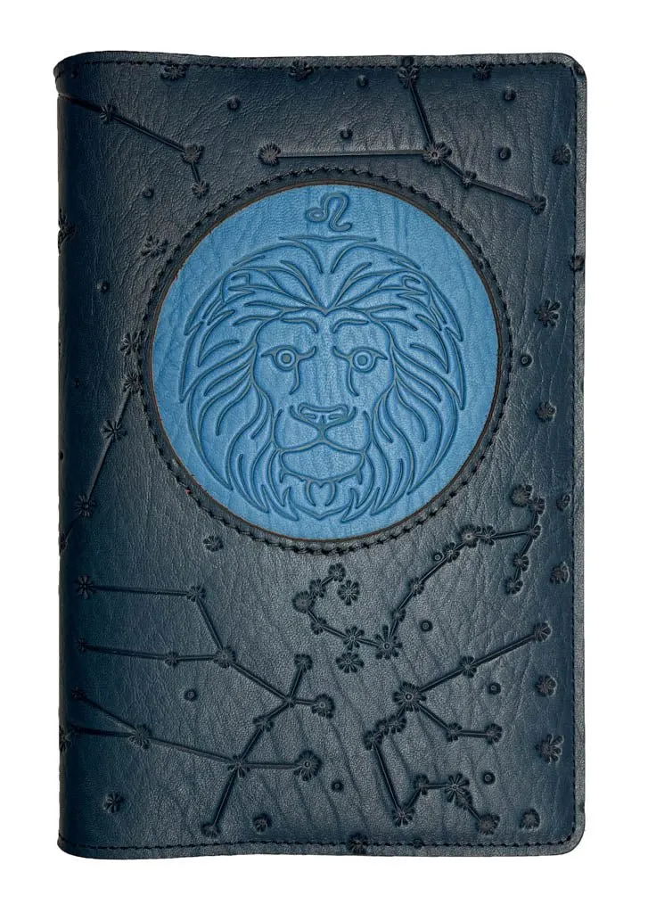 Refillable Leather Journal, Zodiac Icon, Leo