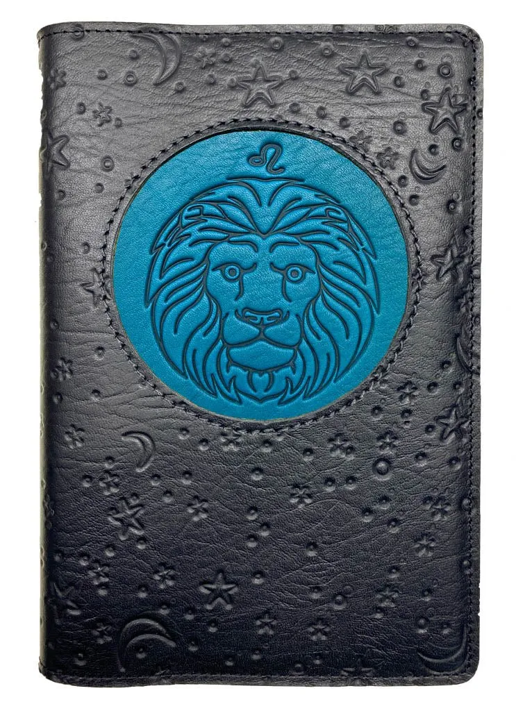 Refillable Leather Journal, Zodiac Icon, Leo