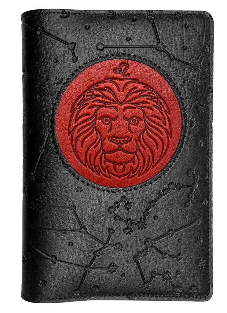 Refillable Leather Journal, Zodiac Icon, Leo