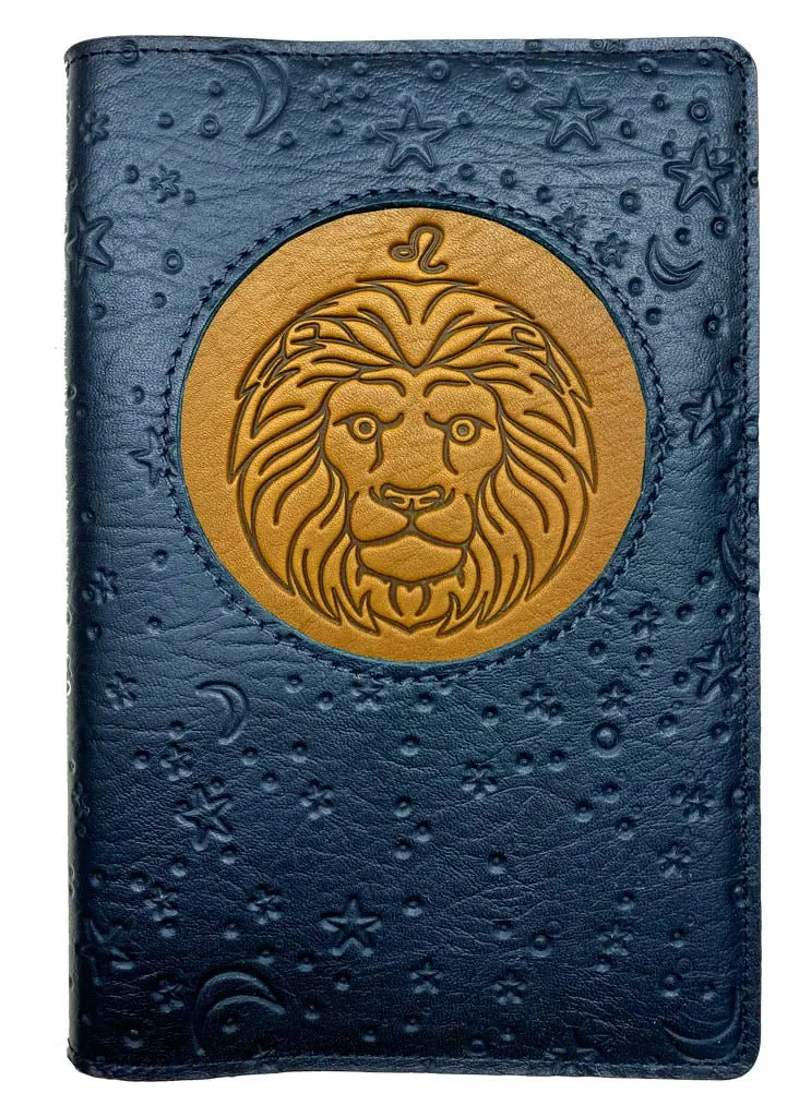 Refillable Leather Journal, Zodiac Icon, Leo