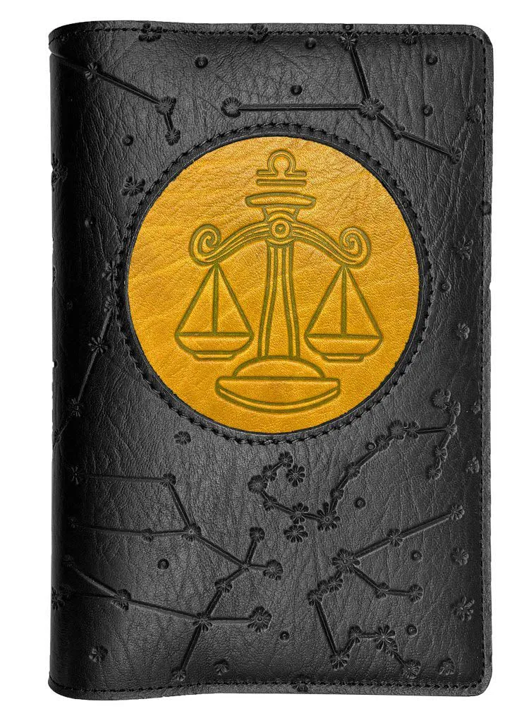 Refillable Leather Journal, Zodiac Icon, Libra