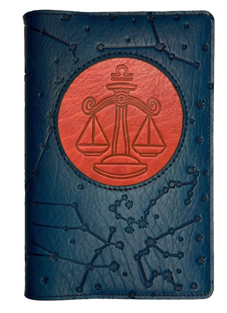 Refillable Leather Journal, Zodiac Icon, Libra