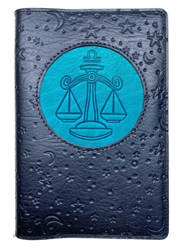 Refillable Leather Journal, Zodiac Icon, Libra