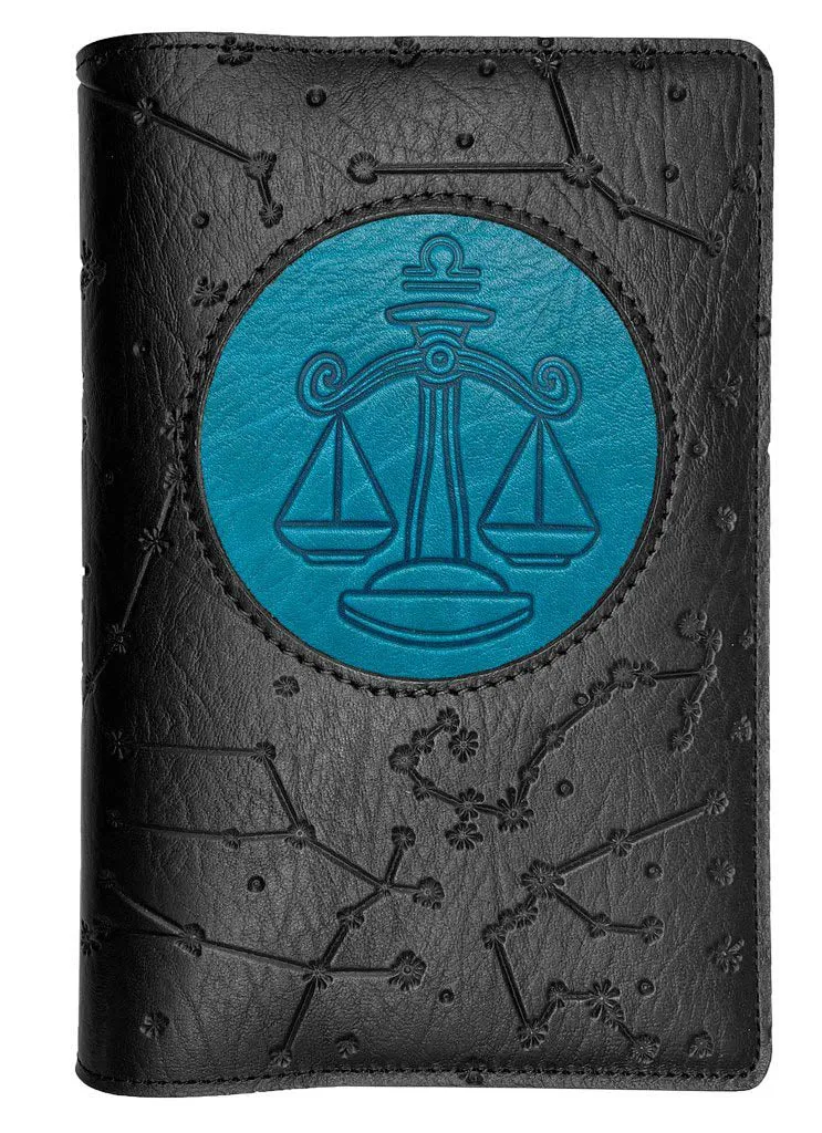 Refillable Leather Journal, Zodiac Icon, Libra