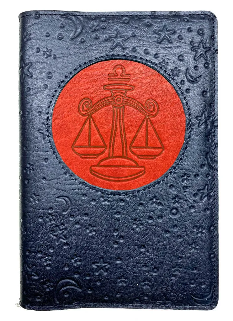 Refillable Leather Journal, Zodiac Icon, Libra