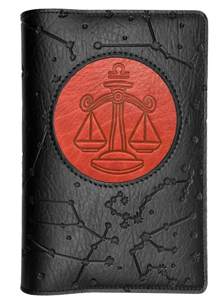 Refillable Leather Journal, Zodiac Icon, Libra