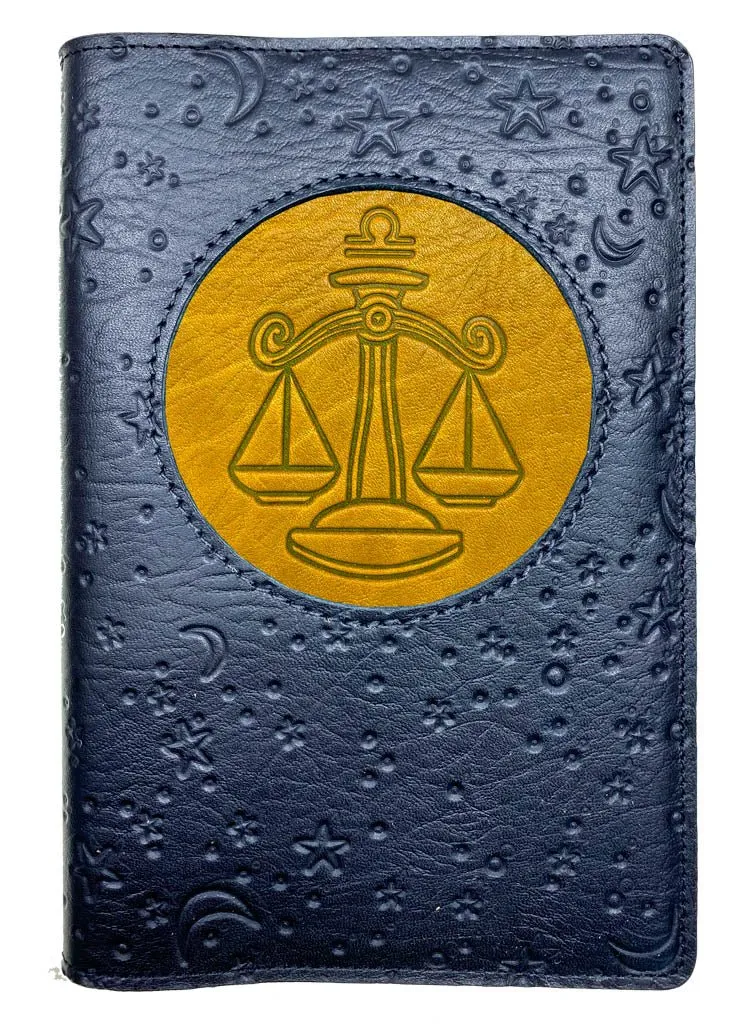 Refillable Leather Journal, Zodiac Icon, Libra