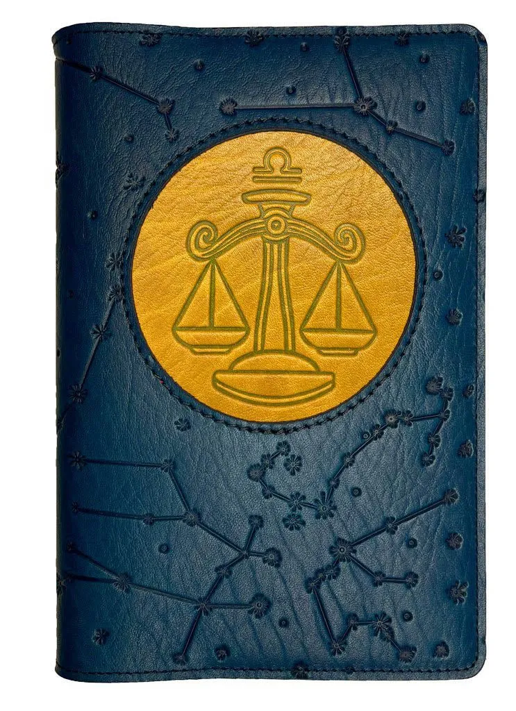 Refillable Leather Journal, Zodiac Icon, Libra