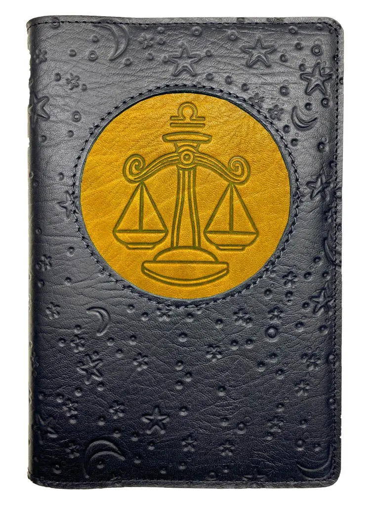 Refillable Leather Journal, Zodiac Icon, Libra