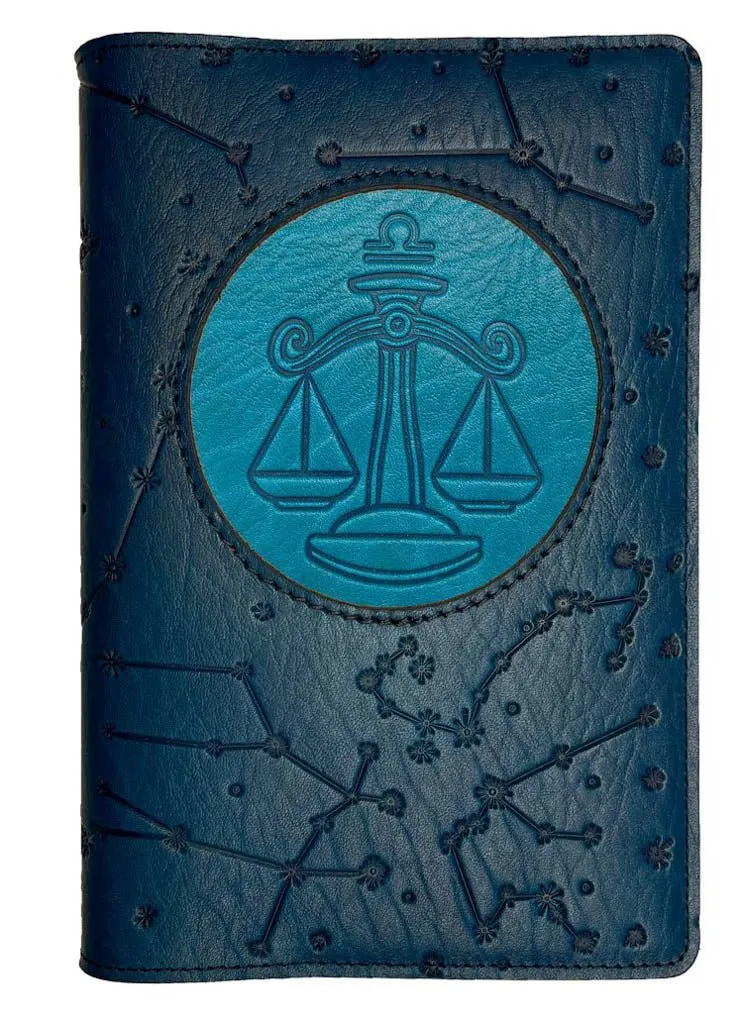 Refillable Leather Journal, Zodiac Icon, Libra