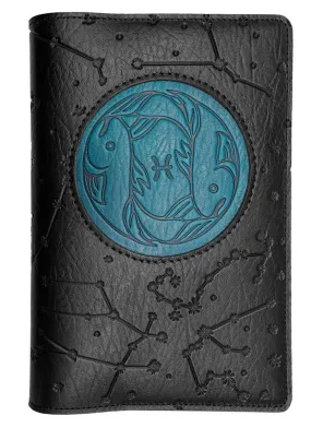 Refillable Leather Journal, Zodiac Icon, Pisces