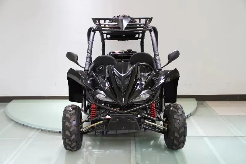 RPS Shark 125CC Mid-Size Kids Go Kart, Spare Tire, Over the Shoulder Harness, Mirrors and lights.