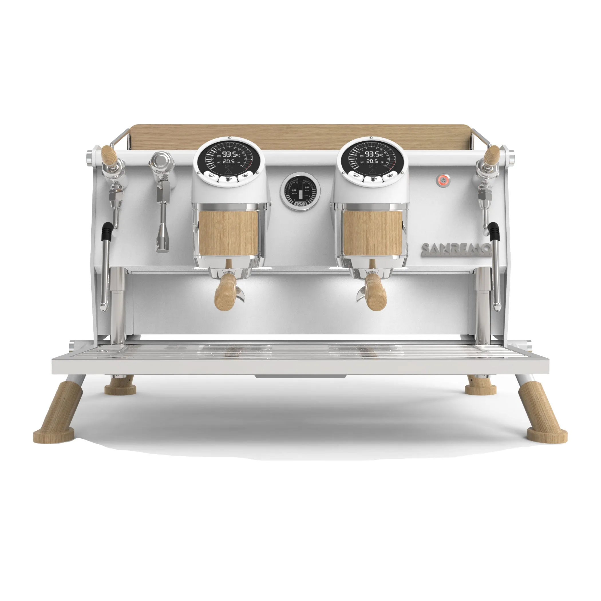 Sanremo Café Racer 2 Group Volumetric Espresso Machine - White Wood Slim