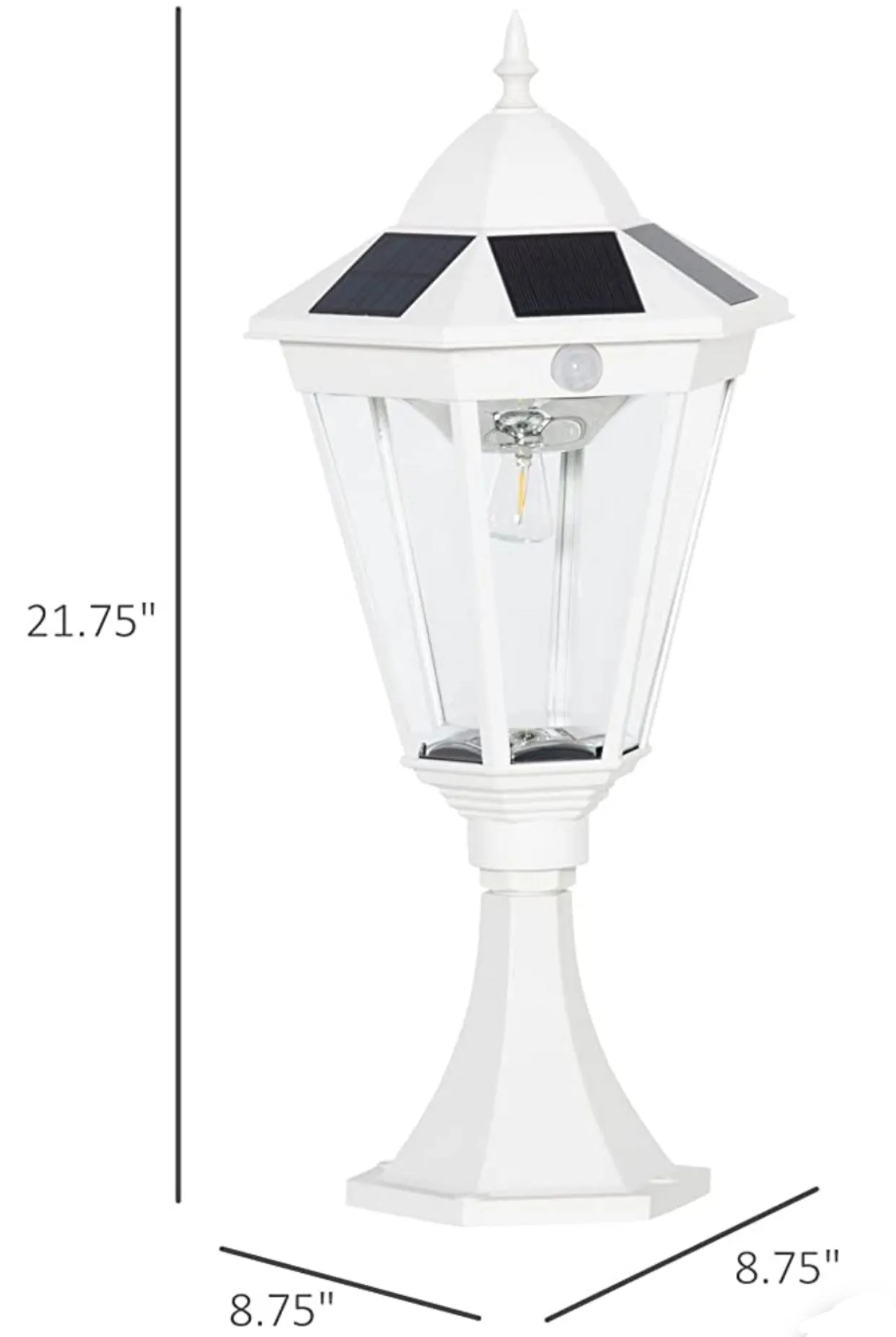 SmartYard 22" Solar Lamp Post Light, Outdoor Fixture with All Weather Aluminum, Motion Activated