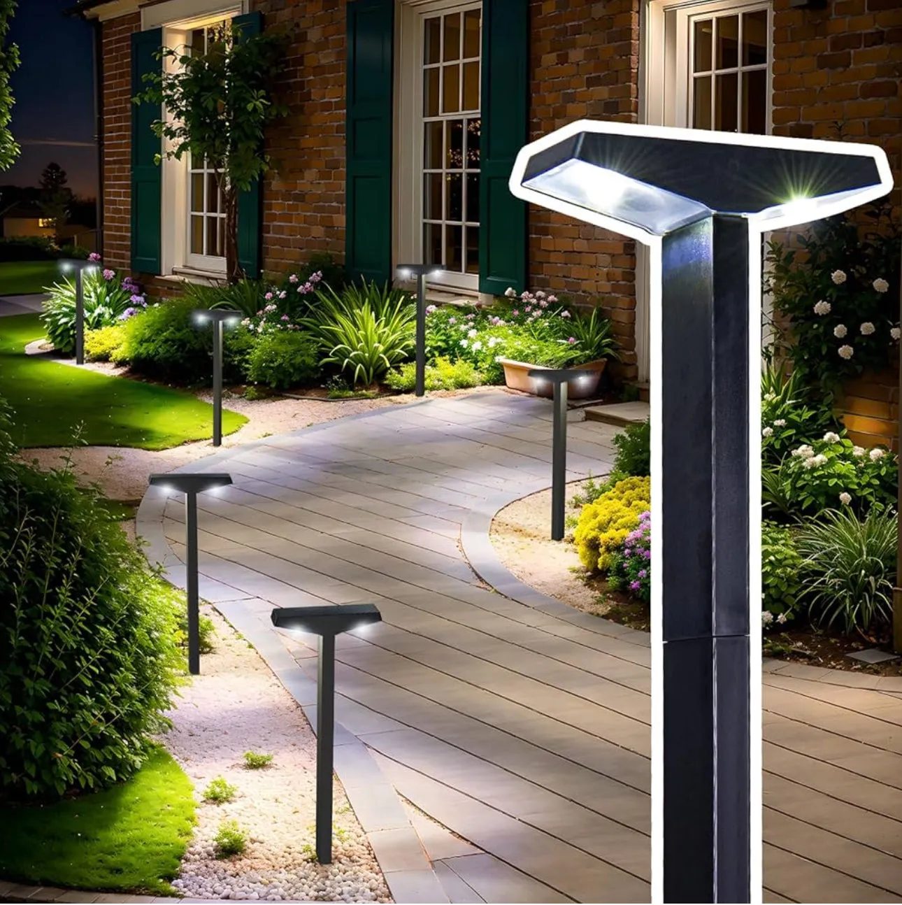 SmartYard Solar Modern Pathway Lights, 6 Pack -15 Lumen