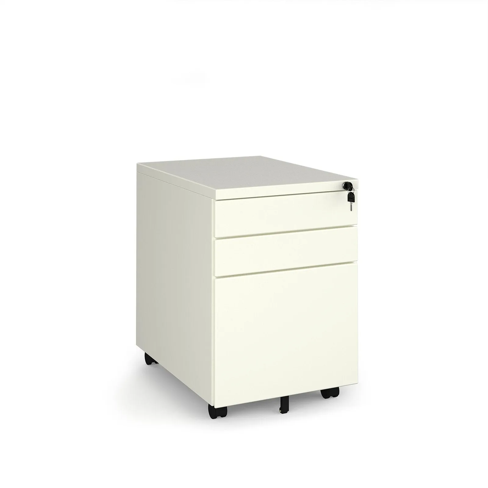 Steel 3 drawer wide mobile pedestal