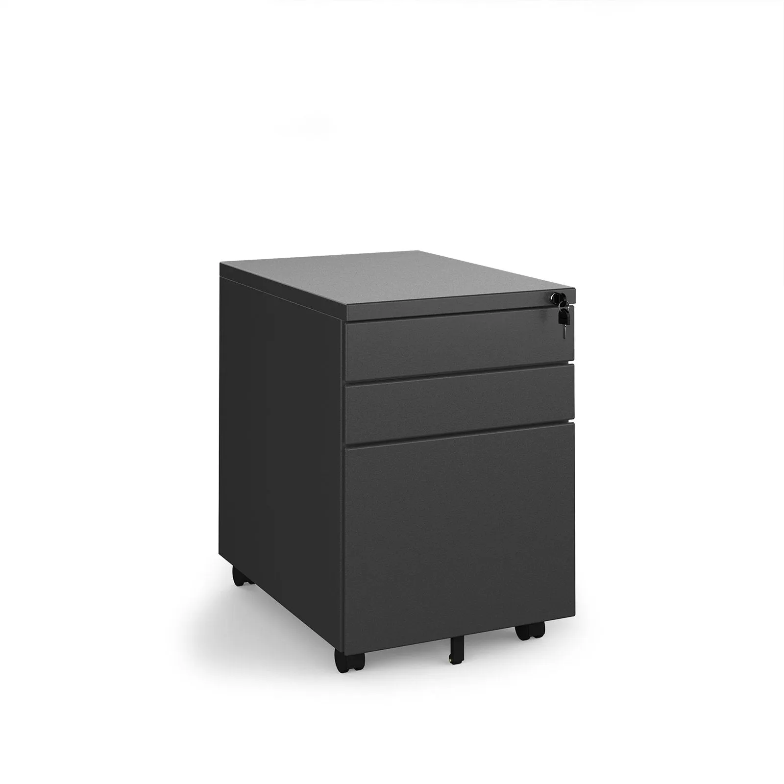 Steel 3 drawer wide mobile pedestal