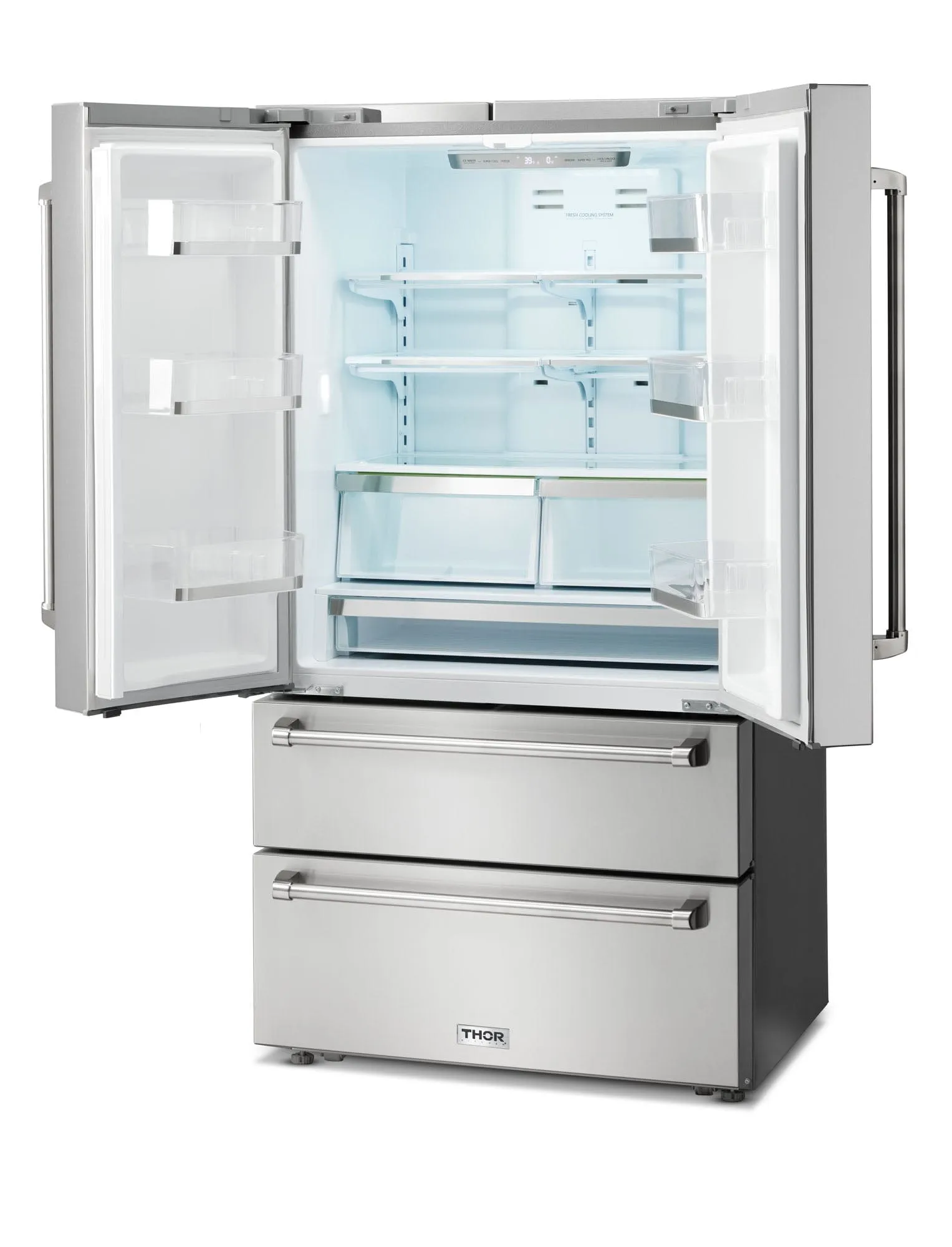 Thor Kitchen 36" French Door 22.5 Cu.Ft Freestanding With Ice Maker Refrigerator TRF3602