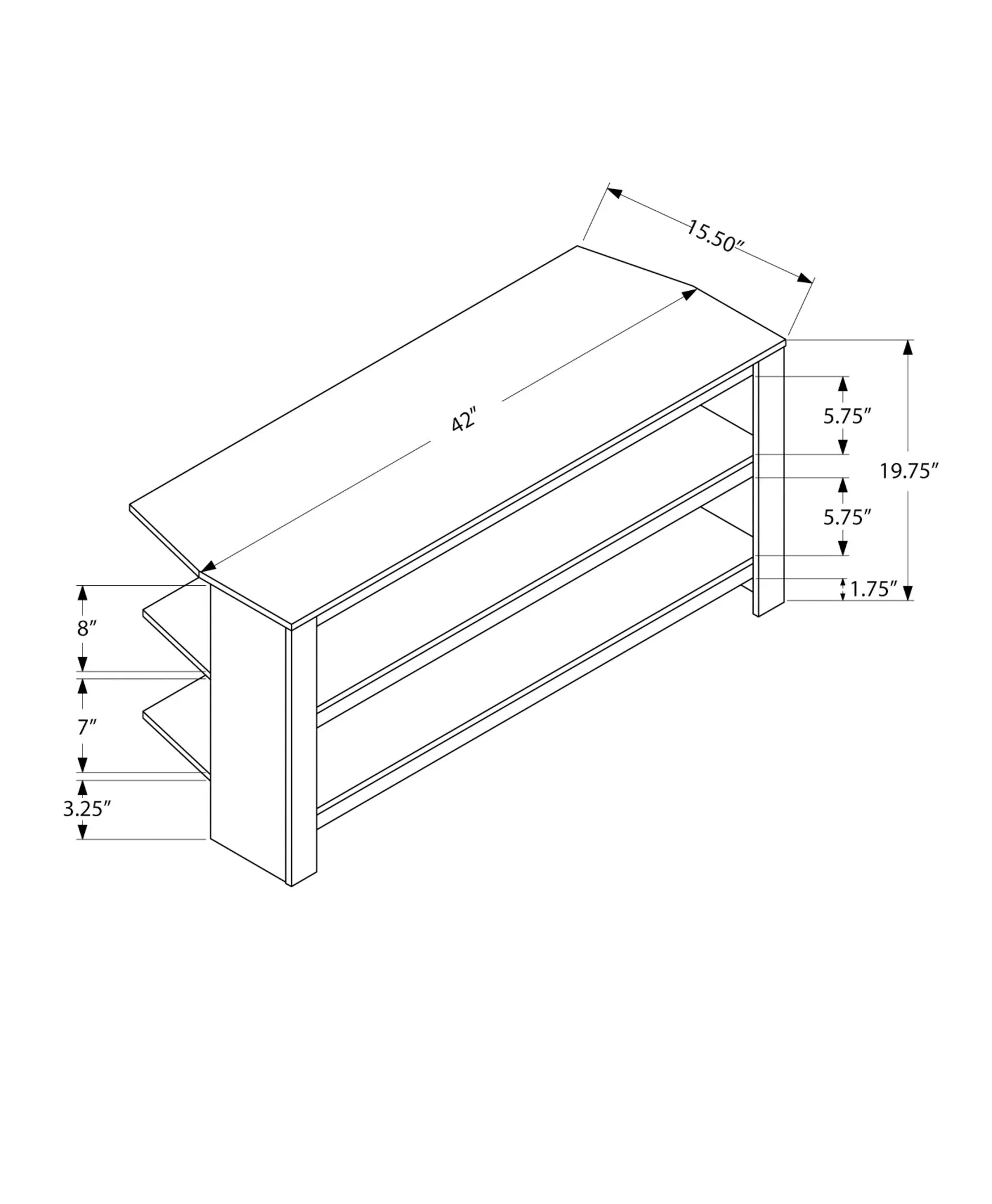 Tv Stand - 42"L / Brown Oak Corner