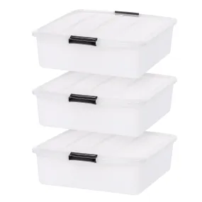 Under Bed Storage Box with Easy Slide Low-friction Disks 3 Pack - 8.3 gal. (33 qt.)