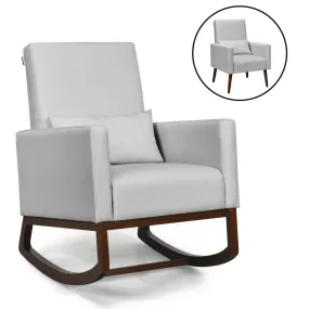 Upholstered Rocking Chair - Light Grey