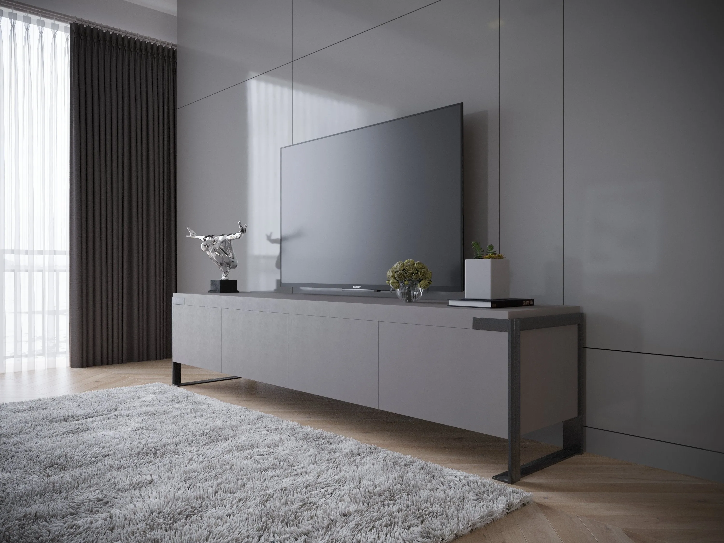 Veneto Dark Grey TV Stand