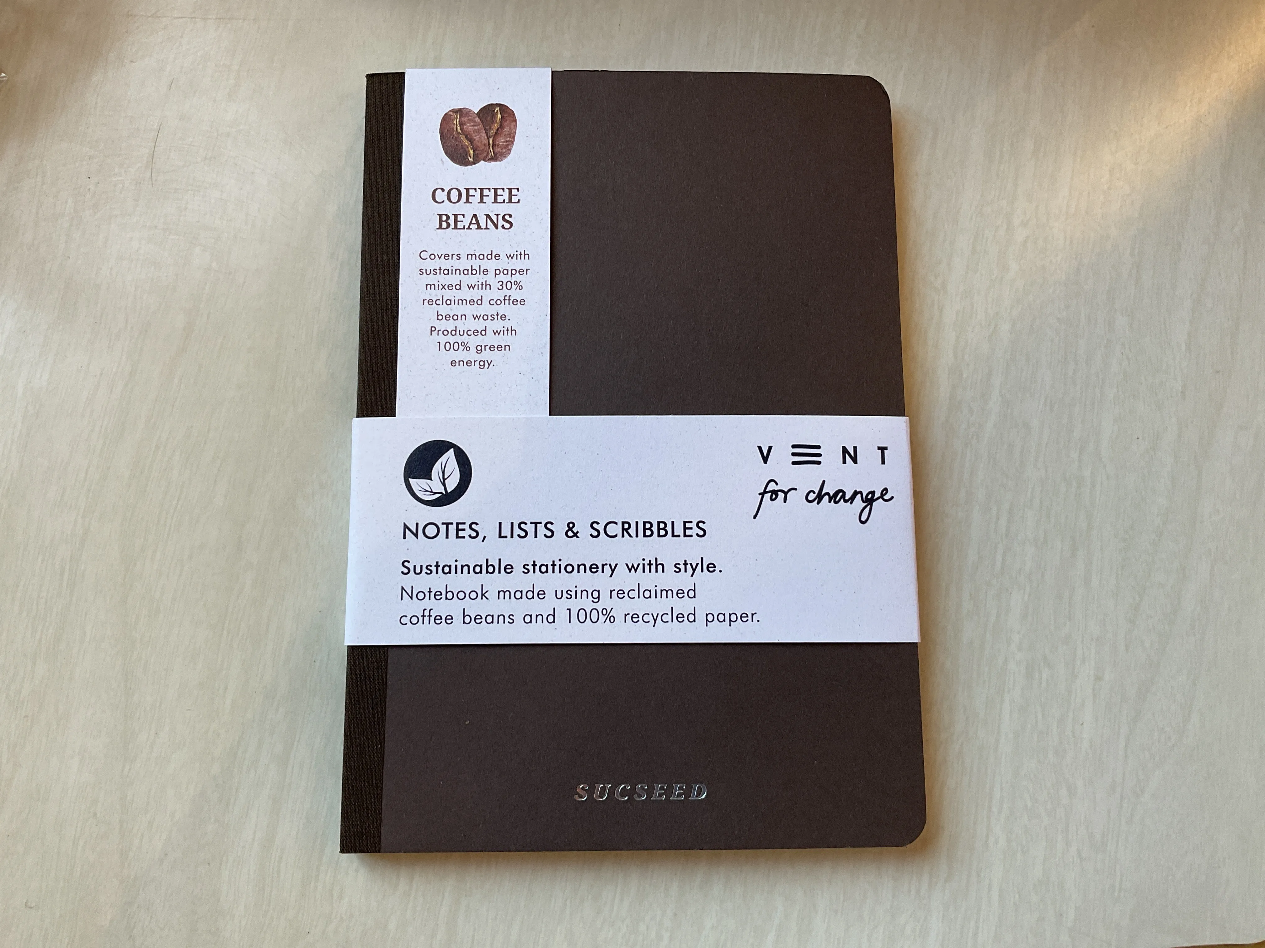 Vent A5 Reclaimed  coffee bean waste Notebook A5 - Coffee Bean