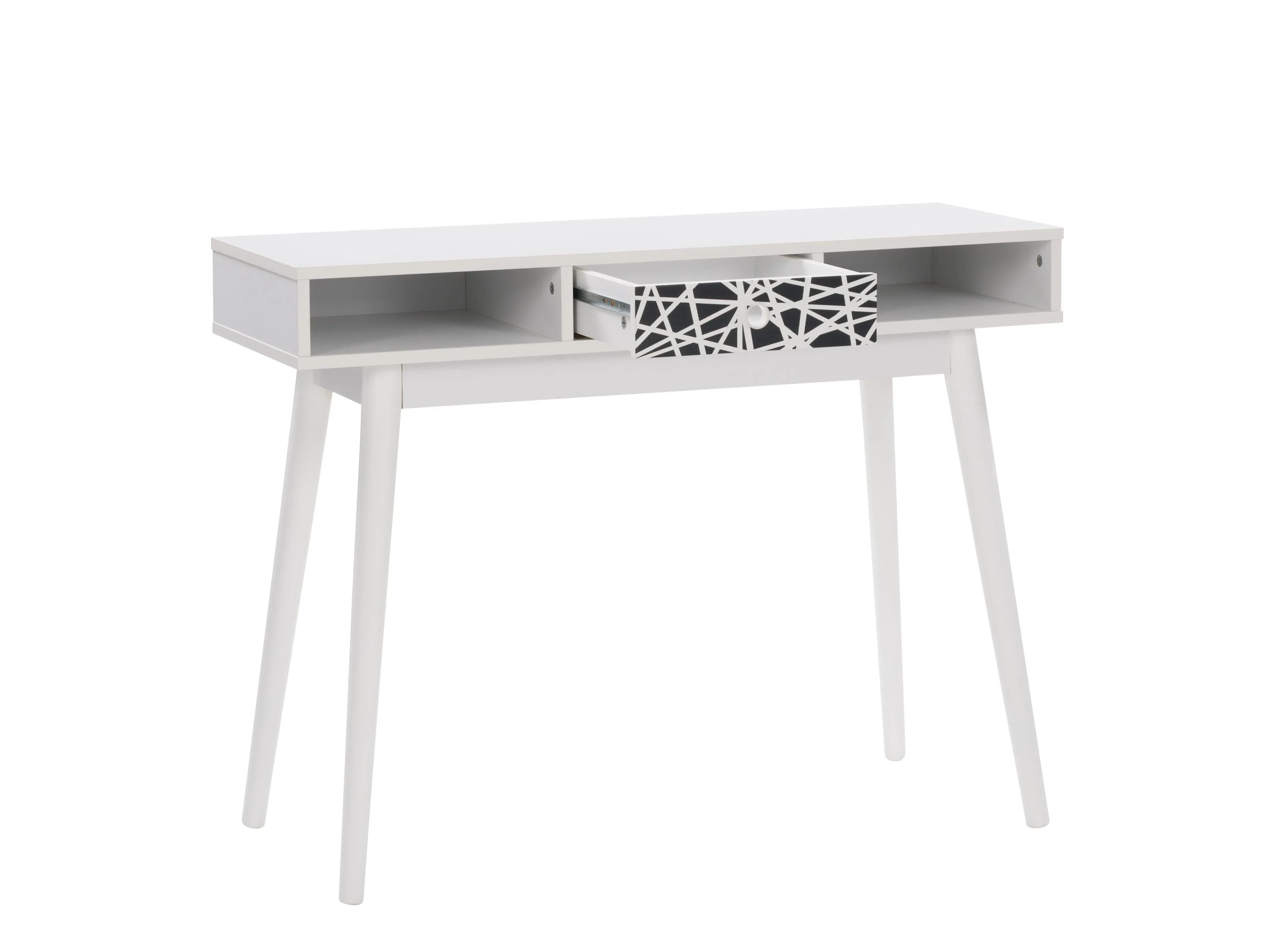 White and Black Mid Century Modern Desk