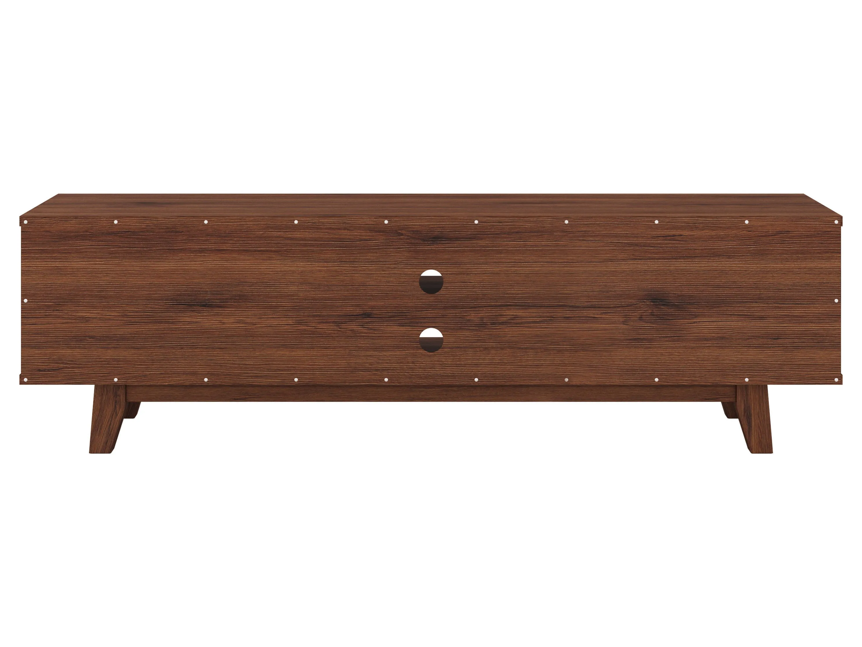 White and Dark Brown Wood TV Stand for TVs up to 68 Inches