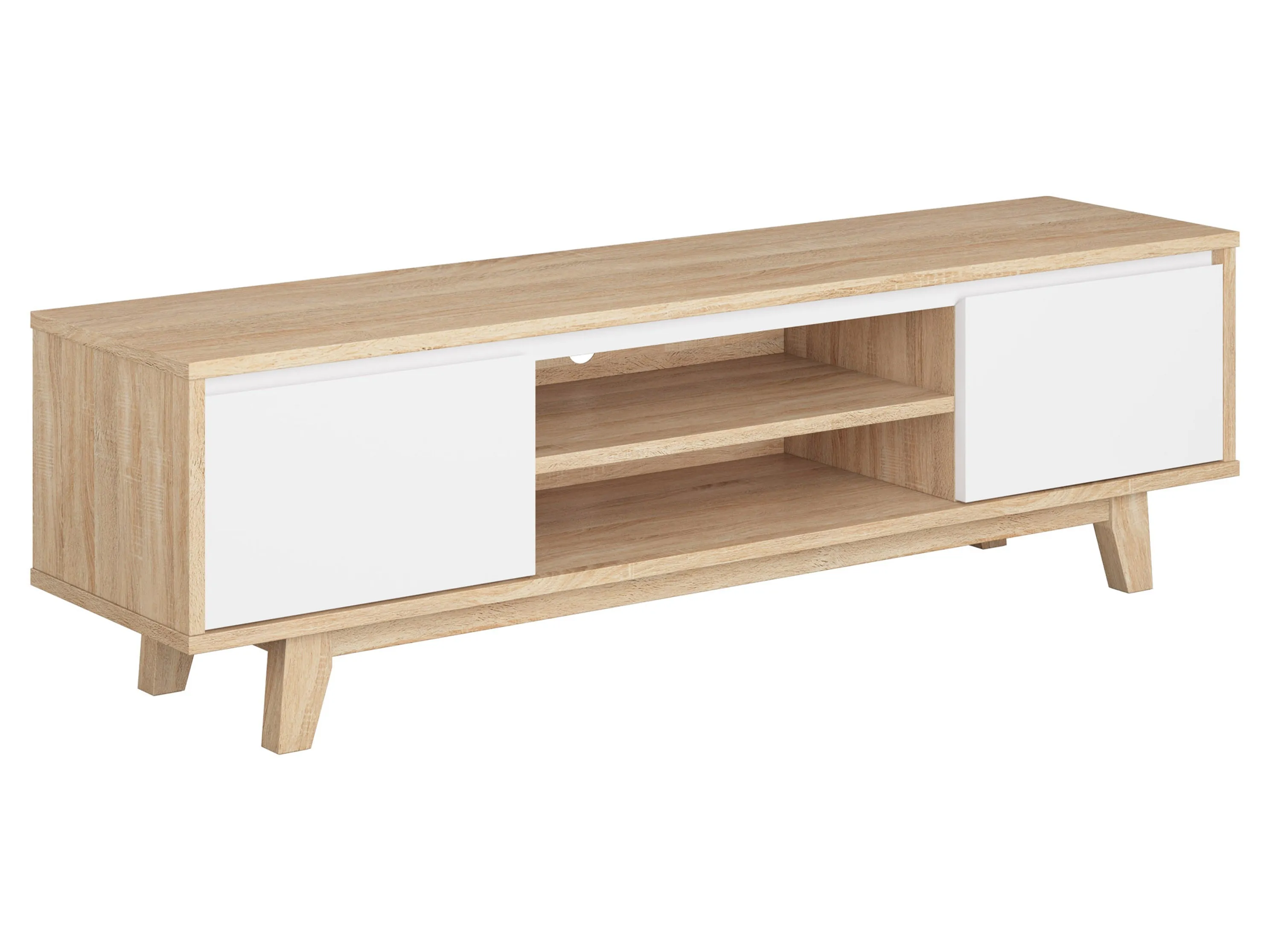 Wood TV Stand for TVs up to 68" in White and Brown