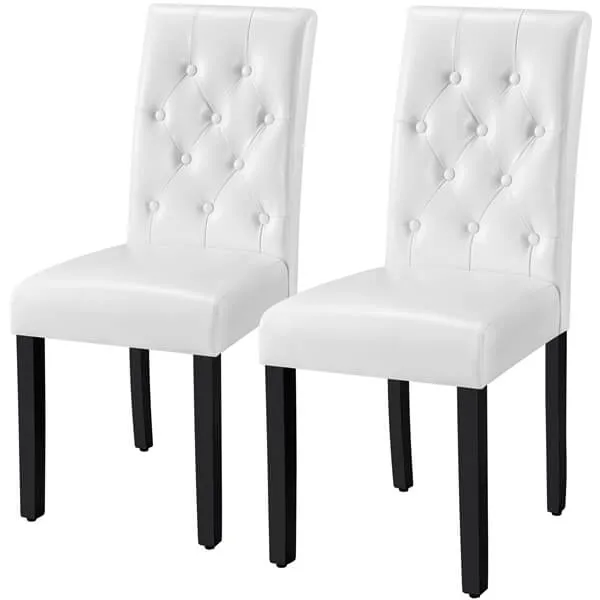 Yaheetech Button Tufted Dining Chairs Parsons Chair Set of 2