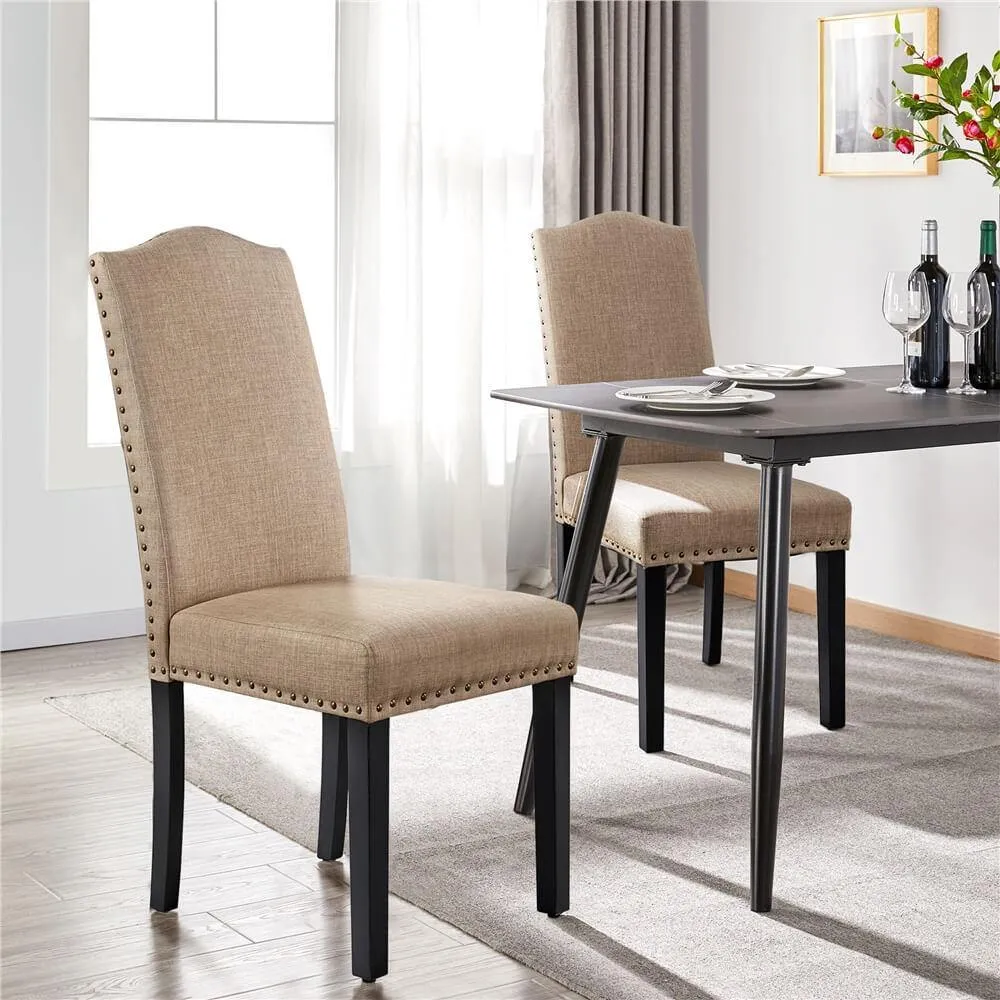 Yaheetech Dining Chairs with Rubber Wood Legs