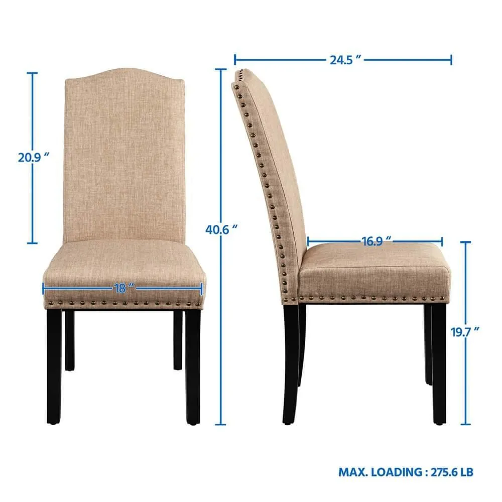 Yaheetech Dining Chairs with Rubber Wood Legs