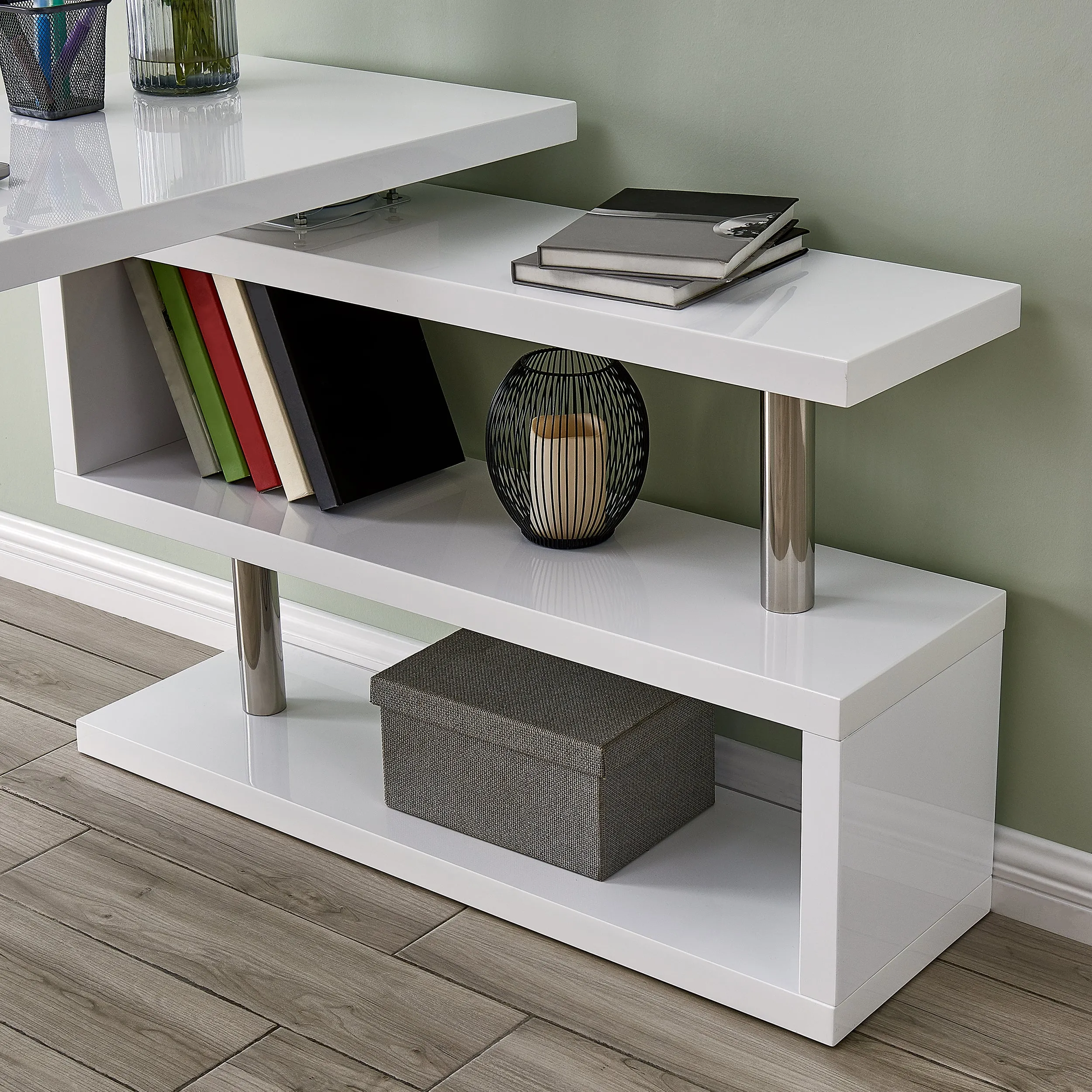 Yates Multifunctional Corner/L Desk w/ Shelves