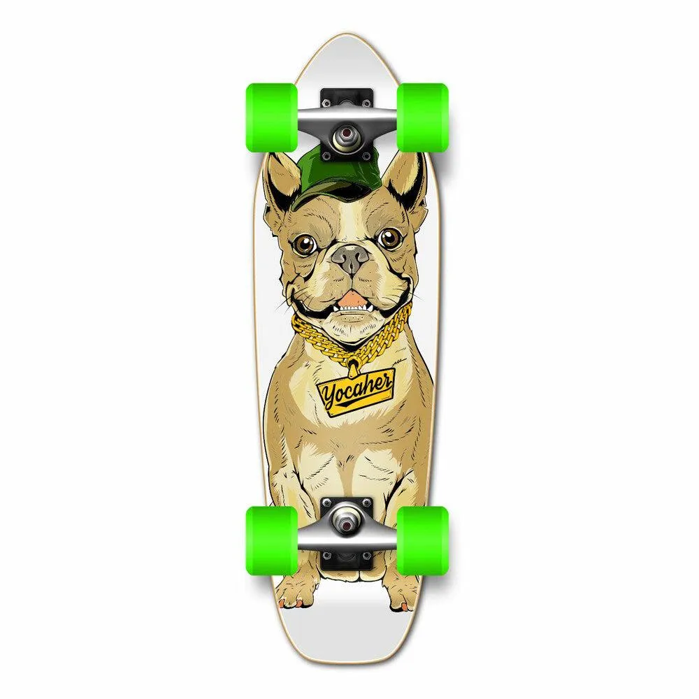 Yocaher Cool Pup French Bulldog 27" Mini Cruiser Skateboard Longboard